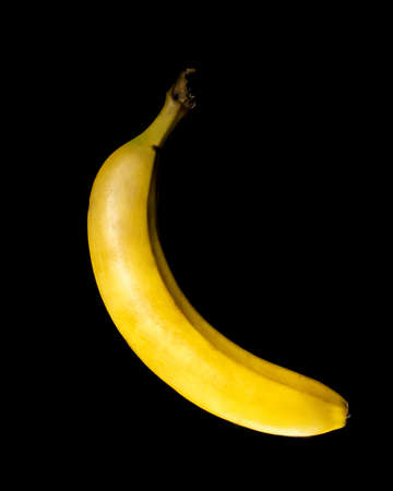 banana on black background isolateの写真素材