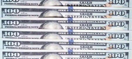 pattern of dollar bills. close up top view