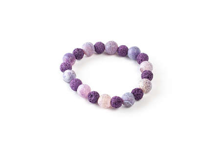 agate bracelet on a white background isolateの写真素材