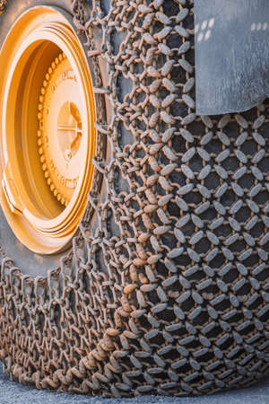 wheel in chain large dump truck Mining, quarry equipment