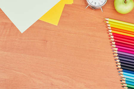 back to school concept, stationery, university, college, flat layの写真素材