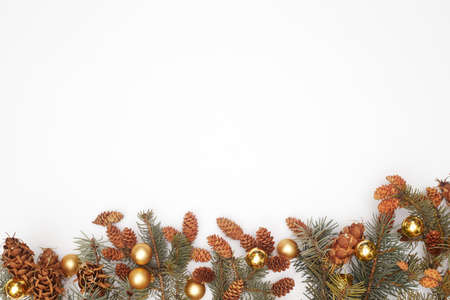 concept, christmas layout 2021 on white background isolate, flatley, copy spaceの写真素材