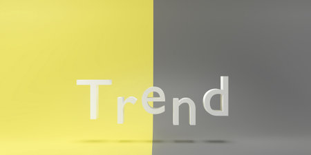 Trend word with yellow and gray background