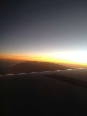 Sunset as the plane heads to Brazil