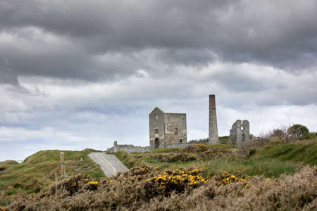 cloudy landscape of an ancient mineral mine