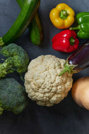 Frame of organic food. Fresh raw vegetables.
