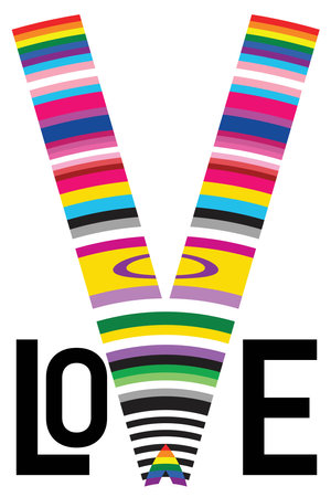 LGBT colours typography poster. Vector illustration.のイラスト素材