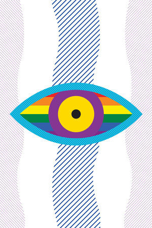 Abstract LGBT realted illustration. Rainbow colours.のイラスト素材