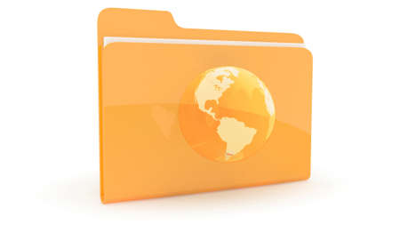 Folder with content icon on wite backgroundの写真素材