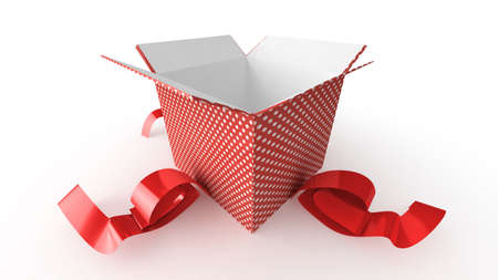 Opened present on white backgroundの写真素材