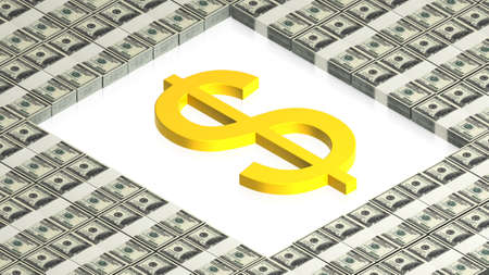 gold dollar sign の写真素材