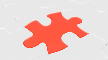 red puzzle element for use in presentations, manuals, design, etc の写真素材