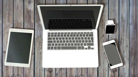 Modern design concept of creative workplace of a designer for use in presentations, education manuals, design, etc.の写真素材