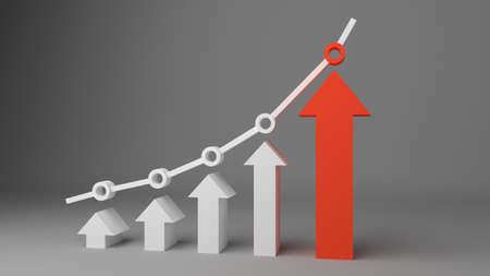 growing graph for use in presentations, education manuals, design, etc. 3D illustration