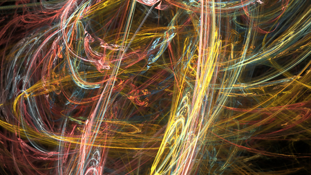 Fantasy chaotic colorful fractal pattern. Abstract fractal shapes. 3D rendering illustration background or wallpaper.の写真素材