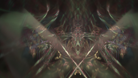 Fantasy chaotic colorful fractal pattern. Abstract fractal shapes. 3D rendering illustration background or wallpaper.の写真素材