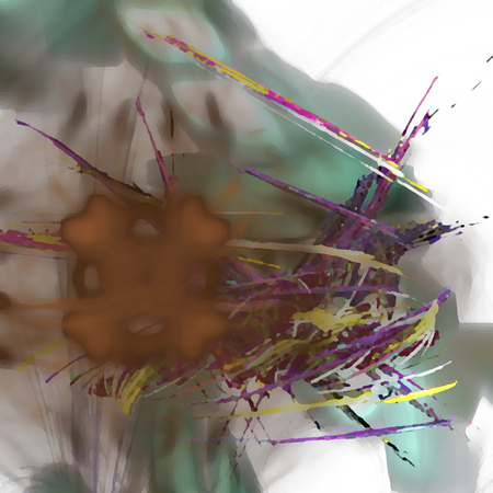 Fantasy chaotic colorful fractal pattern. Abstract fractal shapes. 3D rendering illustration background or wallpaper.の写真素材