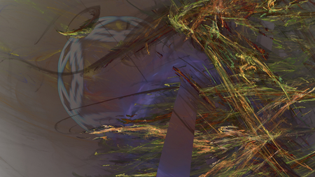 Fantasy chaotic colorful fractal pattern. Abstract fractal shapes. 3D rendering illustration background or wallpaper.の写真素材