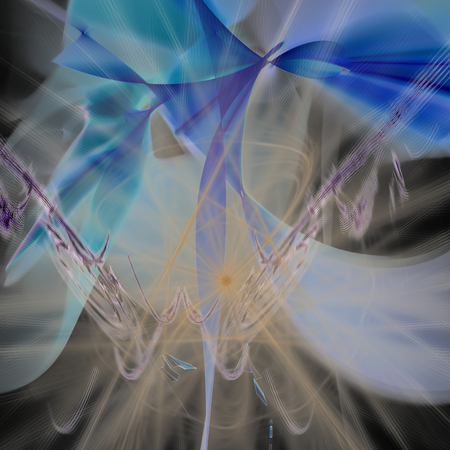 Fantasy chaotic colorful fractal pattern. Abstract fractal shapes. 3D rendering illustration background or wallpaper.の写真素材