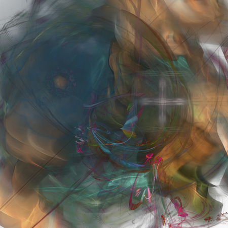 Fantasy chaotic colorful fractal pattern. Abstract fractal shapes. 3D rendering illustration background or wallpaper.の写真素材