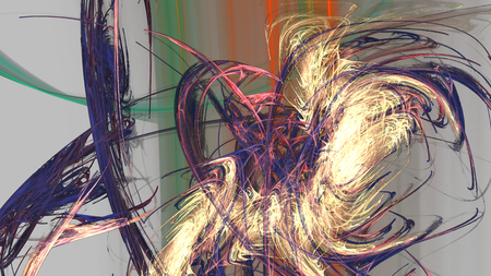 Fantasy chaotic colorful fractal pattern. Abstract fractal shapes. 3D rendering illustration background or wallpaper.の写真素材