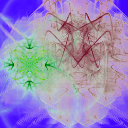 Fantasy chaotic colorful fractal pattern. Abstract fractal shapes. 3D rendering illustration background or wallpaper.の写真素材