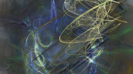Fantasy chaotic colorful fractal pattern. Abstract fractal shapes. 3D rendering illustration background or wallpaper.の写真素材