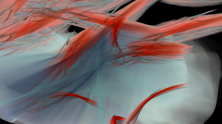 Fantasy chaotic colorful fractal pattern. Abstract fractal shapes. 3D rendering illustration background or wallpaper.の写真素材