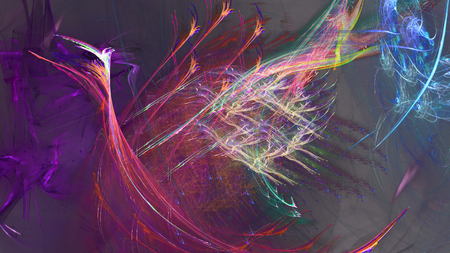 Fantasy chaotic colorful fractal pattern. Abstract fractal shapes. 3D rendering illustration background or wallpaper.の写真素材