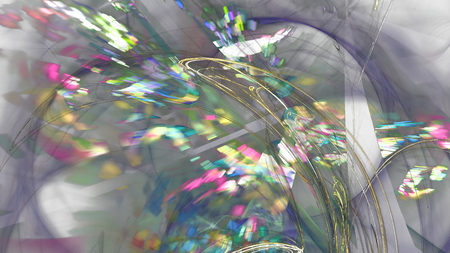 Fantasy chaotic colorful fractal pattern. Abstract fractal shapes. 3D rendering illustration background or wallpaper.の写真素材