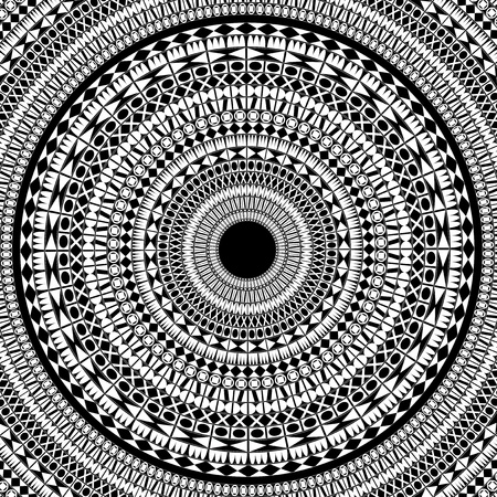 Monochrome mandalaのイラスト素材