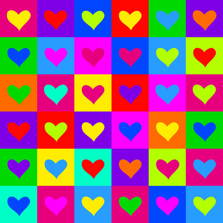 Pop art hearts patternのイラスト素材