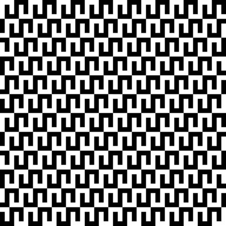 Interlocking monocrhome geometric patternのイラスト素材