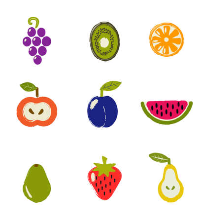 Fruits icons.のイラスト素材