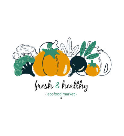 Fresh and healthy. Vegetable concept.のイラスト素材