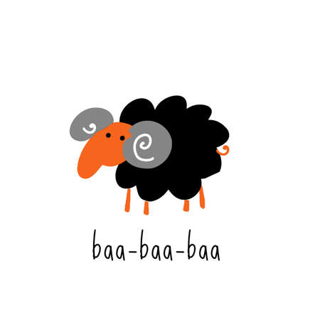Funny illustration of bleating sheep.のイラスト素材