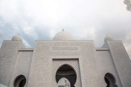 marble white history heritage  monument mosque in abu dhabiの写真素材