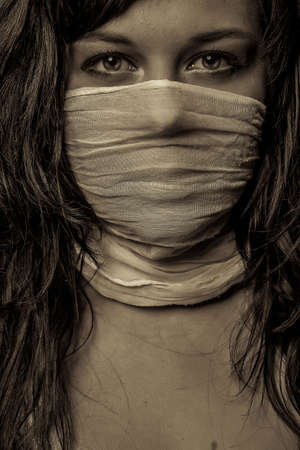 horror emotion expression dark girl face