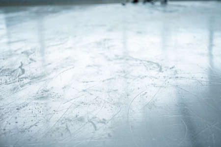 lines on empty ice ringの写真素材