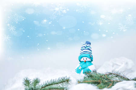 Snowman puppet for merry christmasの写真素材