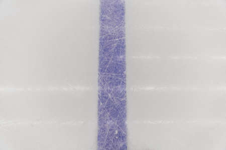 detail blue line on ice hockey ring