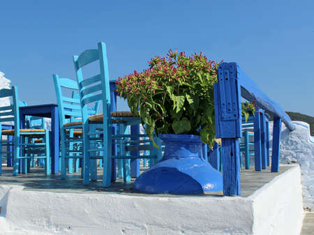 Greek blue and white scenicの写真素材