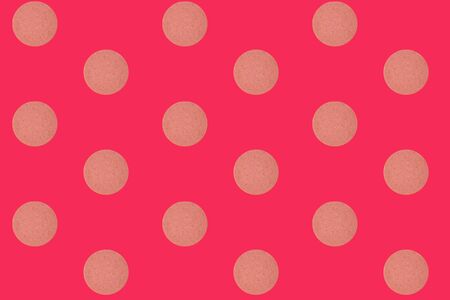 modern bright pop art, texture, seamless pattern of slices of pink boiled sausage, concept of healthy eating, dieting, snacking at work, at school, student fast foodの写真素材