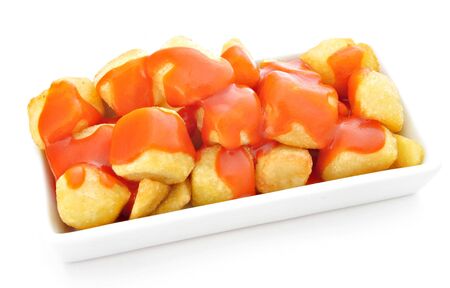 Chips with tomato sauceの写真素材