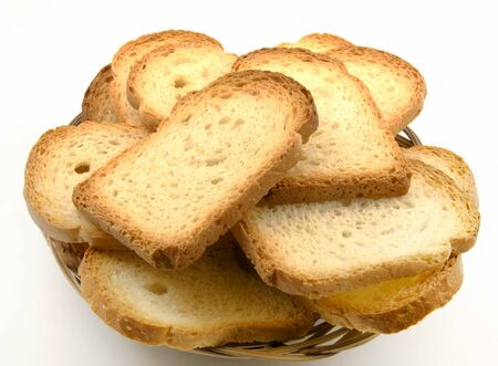 Toast stacked next to each other, surrounded by white background