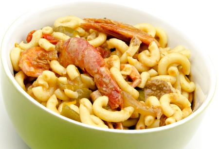 Noodles with seafood stewの写真素材