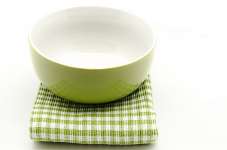 Cloth napkins and kitchen bowlの写真素材