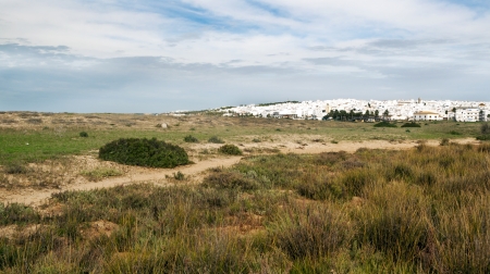 White village of Conil de la Frontera located in the Spanish province of Cadizの写真素材