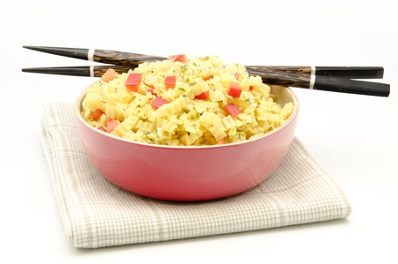 Wok with curry paste thai styleの写真素材