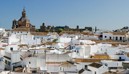 Carmona town located in Spain, in the province of Seville are white houses and some historic buildings Mudejar styleのeditorial素材